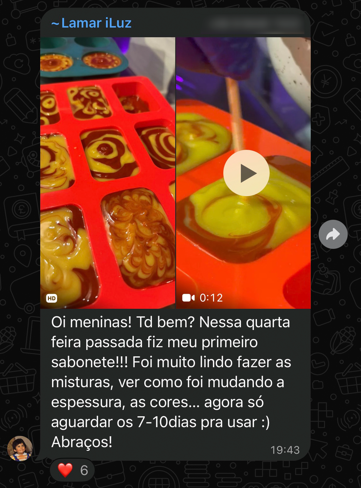 Depoimento de aluna do curso Seu Primeiro Sabonete Natural — imagem 4